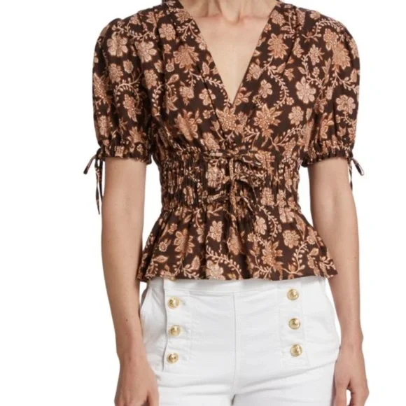 DEREK LAM 10 CROSBY
Rhea Printed Linen Blend Top - Picture 1 of 10